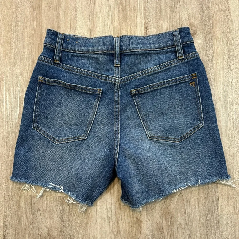 Madewell High‎ Rise Denim Cutoff Shorts Raw Hem Distressed Wash Summer Size 24